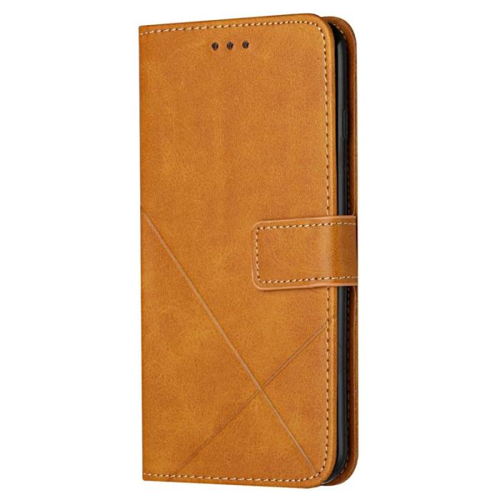 OEM - Samsung Galaxy A35 5G Fodral Äkta Läder Ställ - Gul