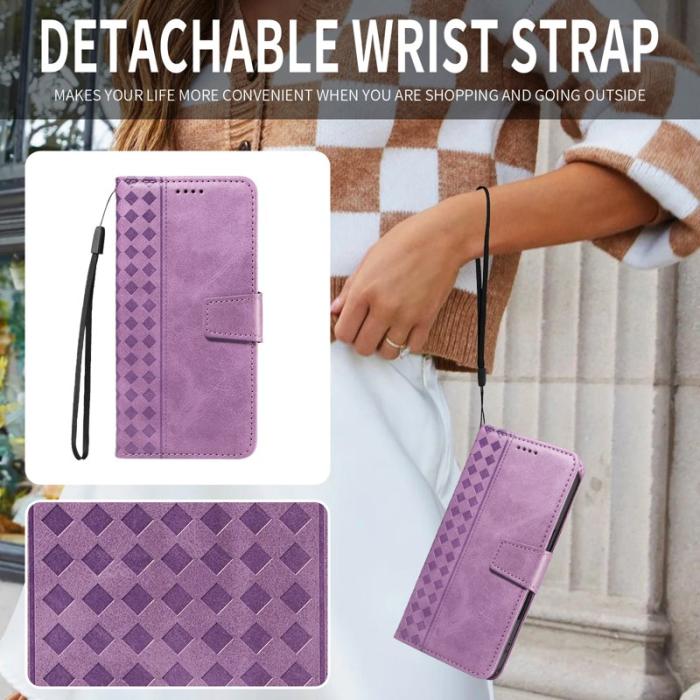 OEM - Samsung Galaxy A35 5G Fodral Äkta Läder Ställ - Ljus Lila