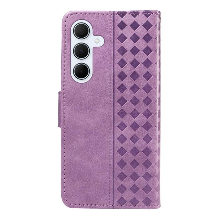 OEM - Samsung Galaxy A35 5G Fodral Äkta Läder Ställ - Ljus Lila