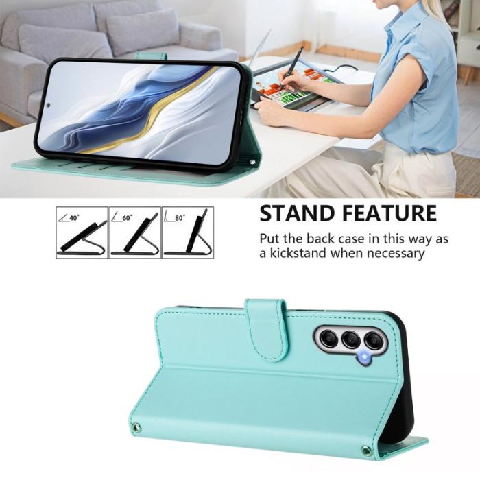 OEM - Samsung Galaxy A35 5G Fodral Äkta Läder Ställ - Mintgrön