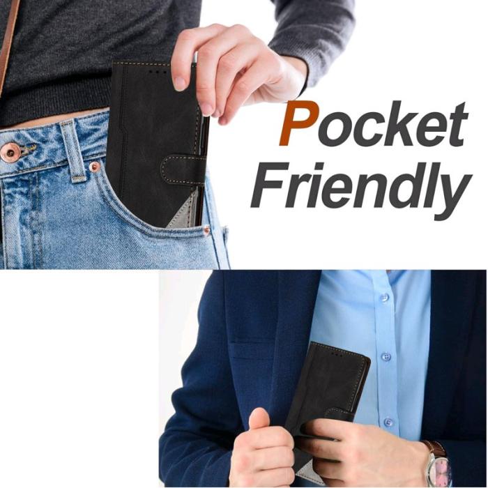 OEM - Samsung Galaxy A35 5G Fodral Äkta Läder Ställ Shockproof - Svart