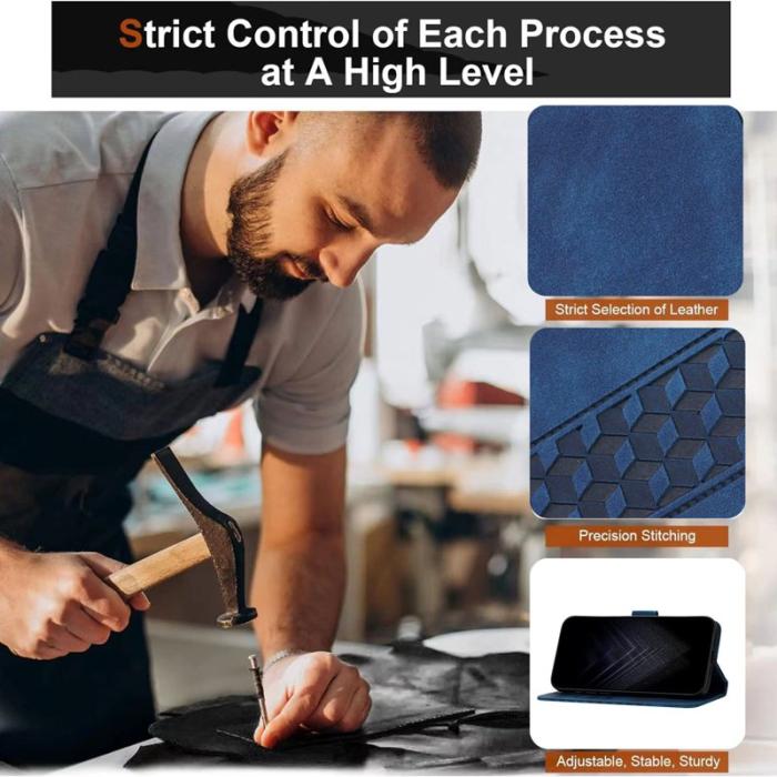 OEM - Samsung Galaxy A35 5G Fodral Äkta Läder Stöd - Blå