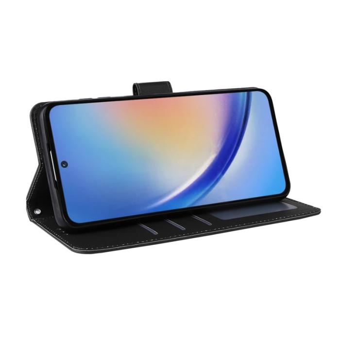 OEM - Samsung Galaxy A35 5G Fodral Anti-Scratch Konstläder Flip - Blå