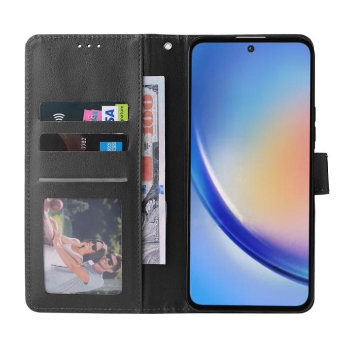 OEM - Samsung Galaxy A35 5G Fodral Anti-Scratch Konstläder Flip - Blå