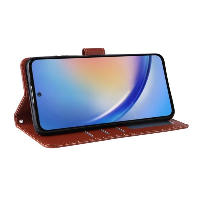 OEM - Samsung Galaxy A35 5G Fodral Anti-Scratch Konstläder Flip - Brun