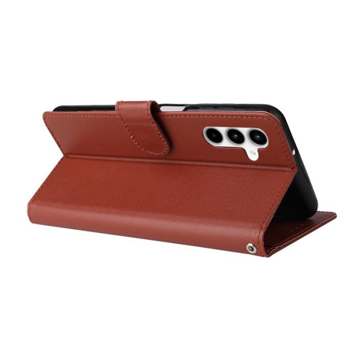 OEM - Samsung Galaxy A35 5G Fodral Anti-Scratch Konstläder Flip - Brun