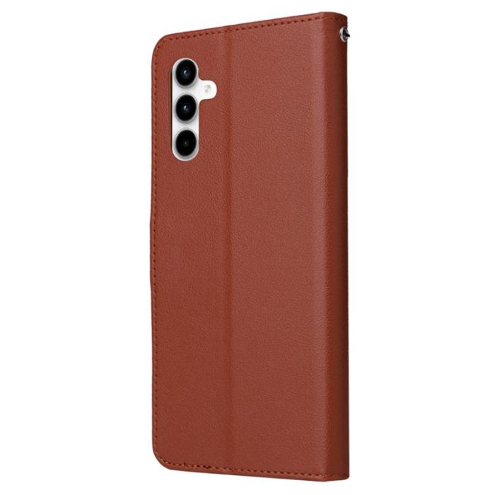 OEM - Samsung Galaxy A35 5G Fodral Anti-Scratch Konstläder Flip - Brun