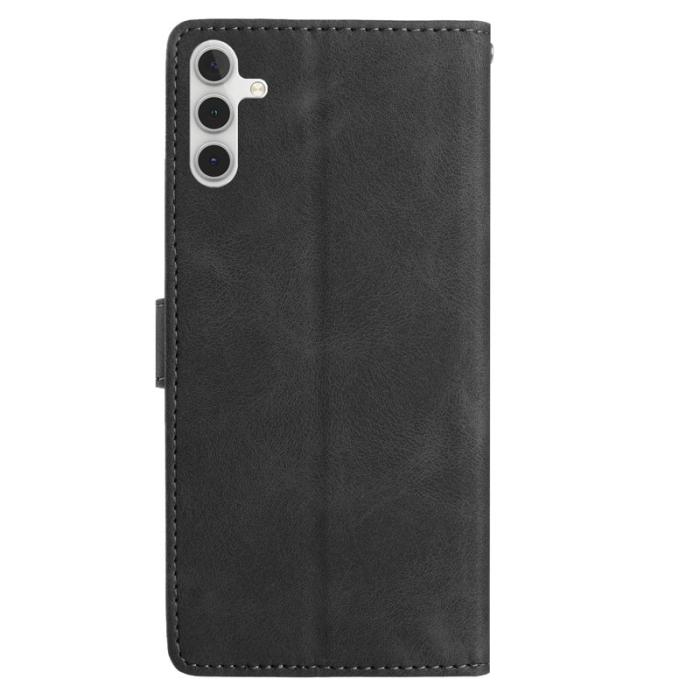 OEM - Samsung Galaxy A35 5G Fodral Imiterat Läder Flip Ställ - Svart