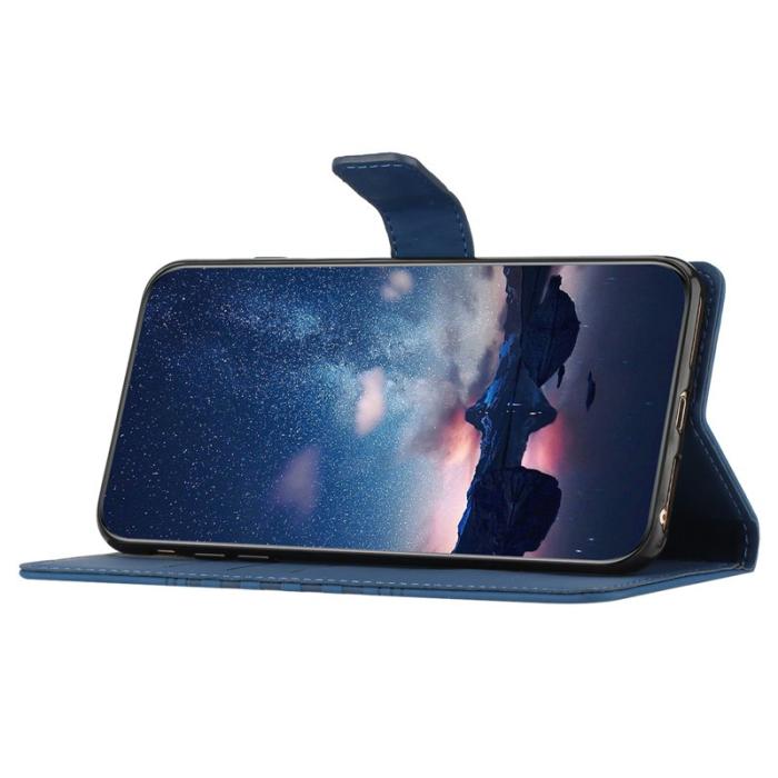 OEM - Samsung Galaxy A35 5G Fodral Impr. Romb Mjukt Läder - Blå