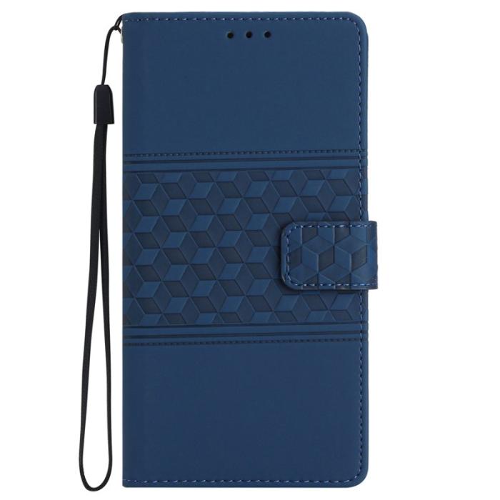 OEM - Samsung Galaxy A35 5G Fodral Impr. Romb Mjukt Läder - Blå