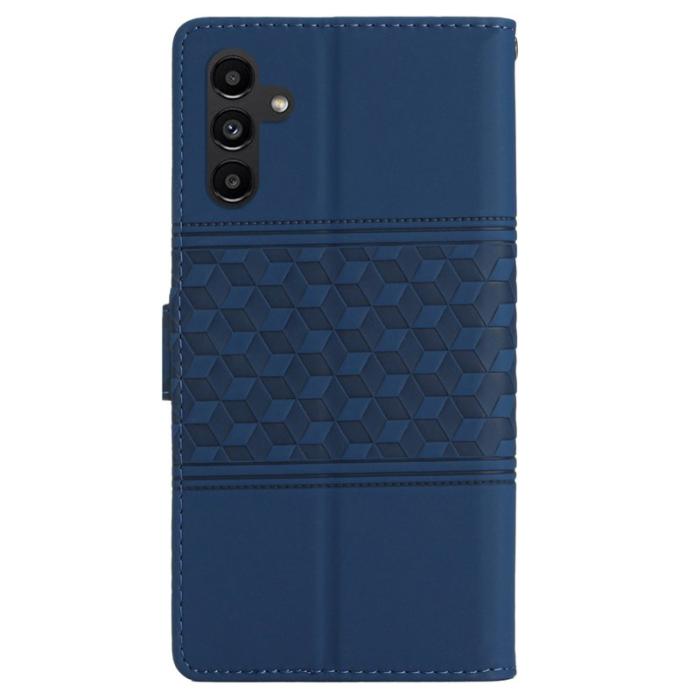 OEM - Samsung Galaxy A35 5G Fodral Impr. Romb Mjukt Läder - Blå