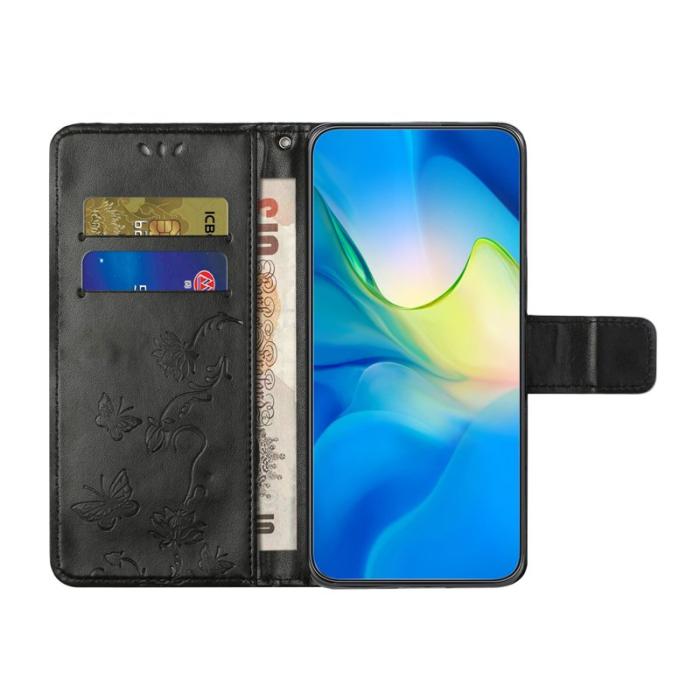 OEM - Samsung Galaxy A35 5G Fodral Imprägnat Konstläder Ställ - Svart