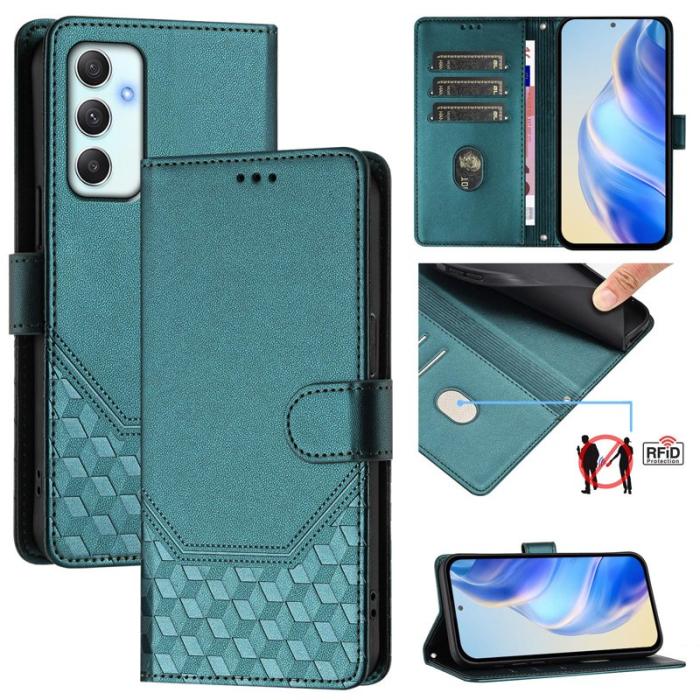 OEM - Samsung Galaxy A35 5G Fodral Impränerad Honungskaka RFID Skydd - Grön