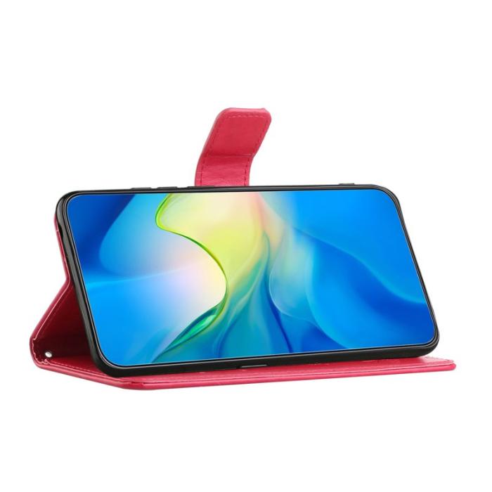 OEM - Samsung Galaxy A35 5G Fodral Impränerad Konstläder Ställ - Röd