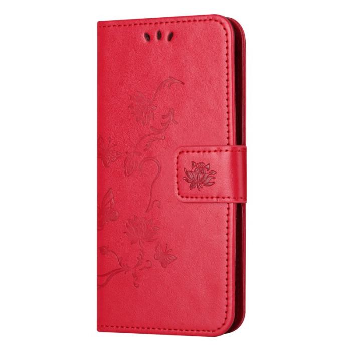 OEM - Samsung Galaxy A35 5G Fodral Impränerad Konstläder Ställ - Röd