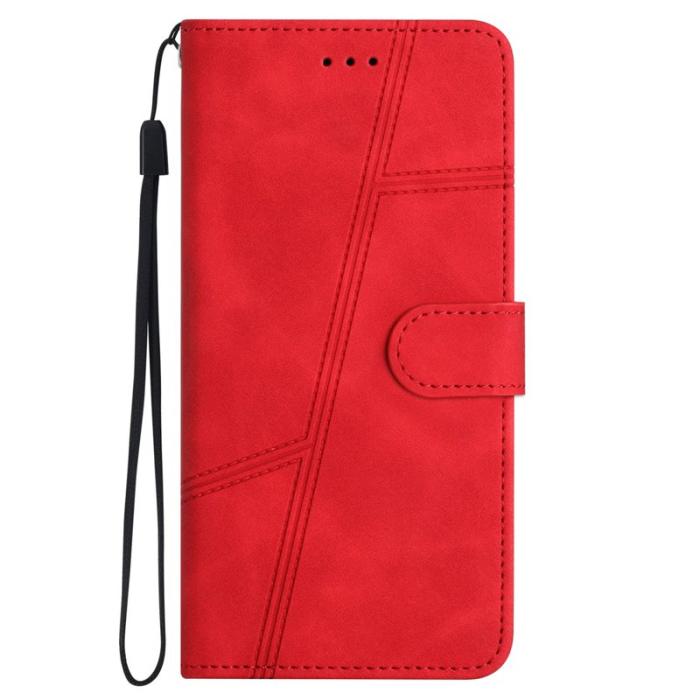 OEM - Samsung Galaxy A35 5G Fodral Impräntat Äkta Läder - Röd