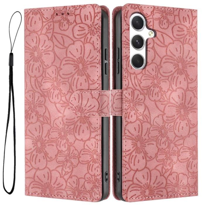 OEM - Samsung Galaxy A35 5G Fodral Konstläder Cherry Blossom - Rosa