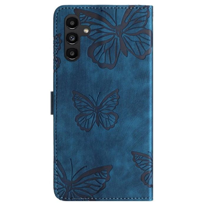 OEM - Samsung Galaxy A35 5G Fodral Konstläder Fjärilar - Blå