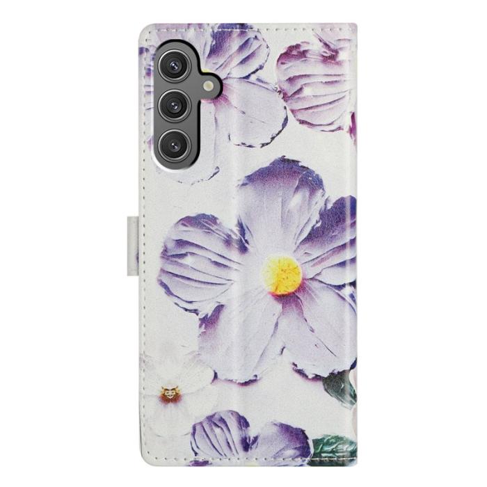 OEM - Samsung Galaxy A35 5G Fodral Konstläder Flip Cover - Lila Blomma