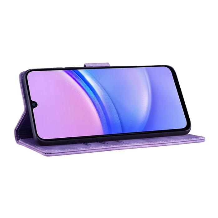 OEM - Samsung Galaxy A35 5G Fodral Konstläder Katttryck - Lila