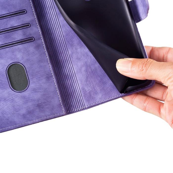 OEM - Samsung Galaxy A35 5G Fodral Konstläder Katttryck - Lila