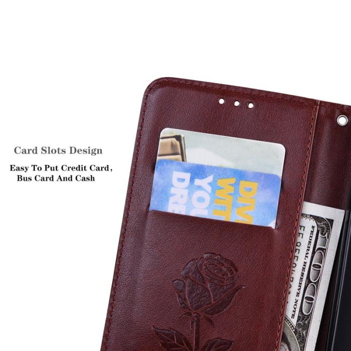 OEM - Samsung Galaxy A35 5G Fodral Konstläder Rosmönster - Brun