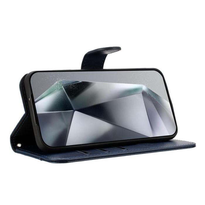 OEM - Samsung Galaxy A35 5G Fodral Konstläder S-formad - Mörkblå