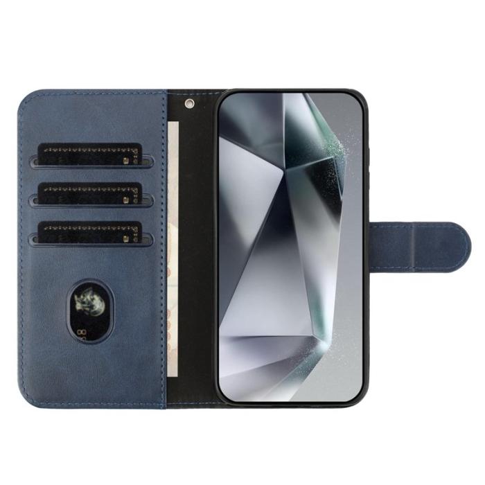 OEM - Samsung Galaxy A35 5G Fodral Konstläder S-formad - Mörkblå