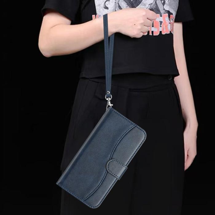 OEM - Samsung Galaxy A35 5G Fodral Konstläder S-formad - Mörkblå