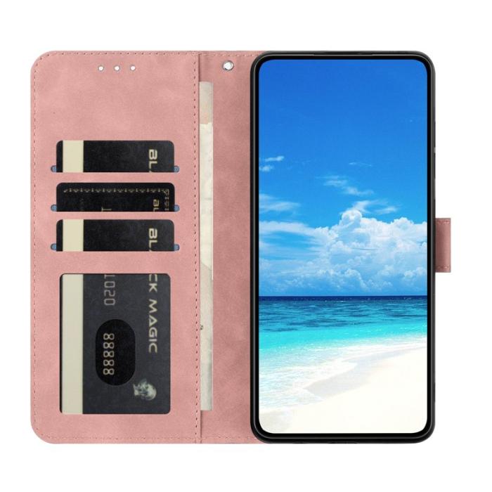 OEM - Samsung Galaxy A35 5G Fodral Konstläder Ställ - Roséguld