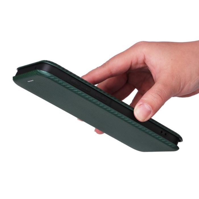 OEM - Samsung Galaxy A35 5G Fodral Magnetisk Äkta Läder - Grön