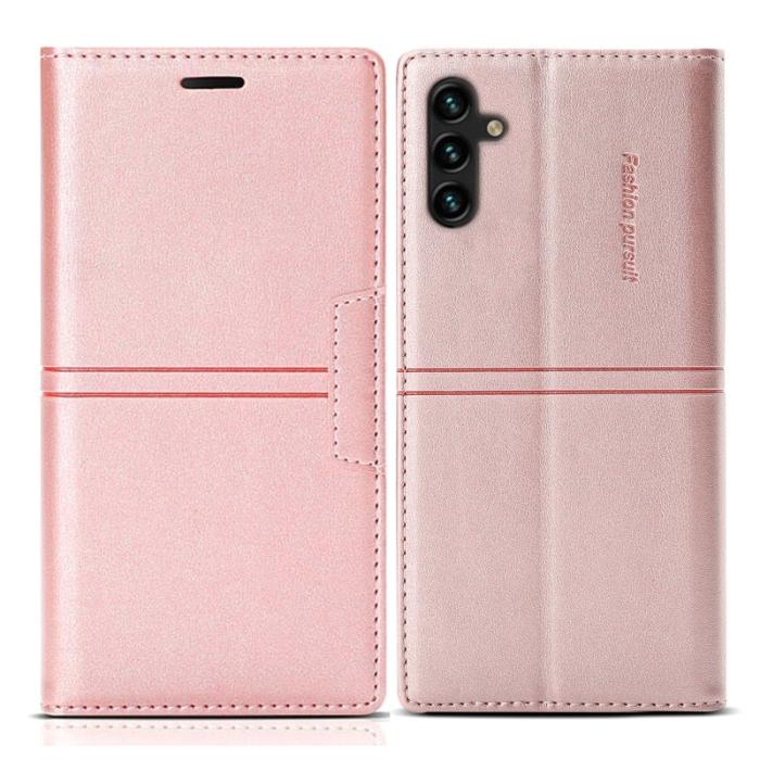 OEM - Samsung Galaxy A35 5G Fodral Magnetisk Auto Stängning PU Läder - Roséguld