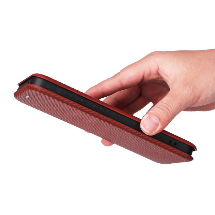 OEM - Samsung Galaxy A35 5G Fodral Magnetisk Stängning Äkta Läder - Brun