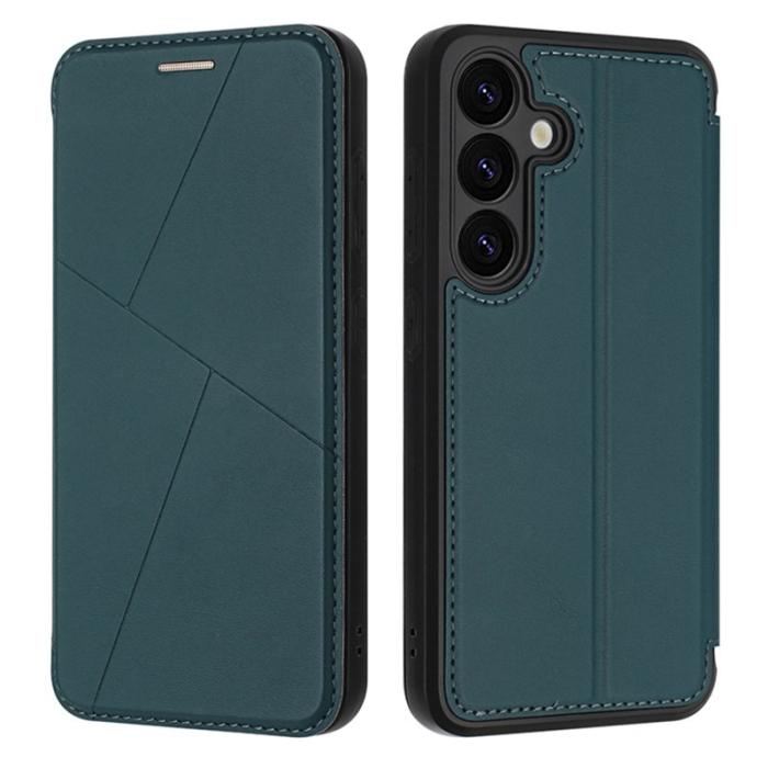 OEM - Samsung Galaxy A35 5G Fodral Magnetisk Stängning Äkta Läder - Grön