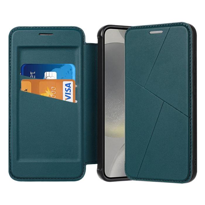 OEM - Samsung Galaxy A35 5G Fodral Magnetisk Stängning Äkta Läder - Grön