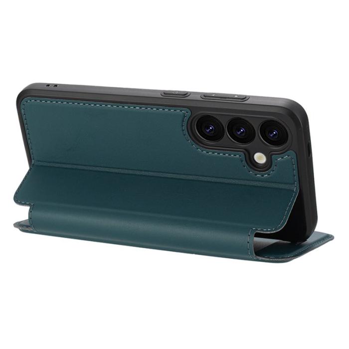 OEM - Samsung Galaxy A35 5G Fodral Magnetisk Stängning Äkta Läder - Grön