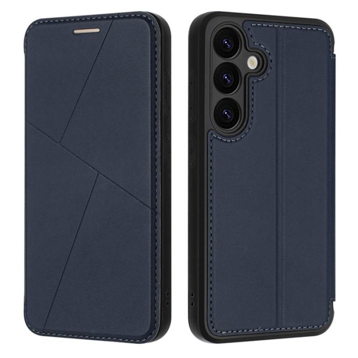 OEM - Samsung Galaxy A35 5G Fodral Magnetisk Stängning Äkta Läder - Midnatt Blå