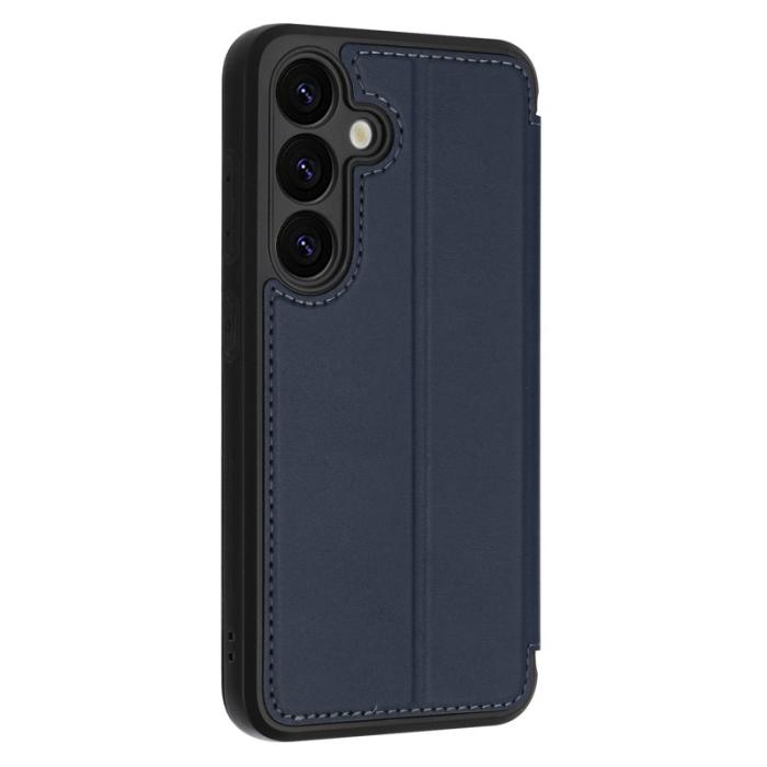 OEM - Samsung Galaxy A35 5G Fodral Magnetisk Stängning Äkta Läder - Midnatt Blå