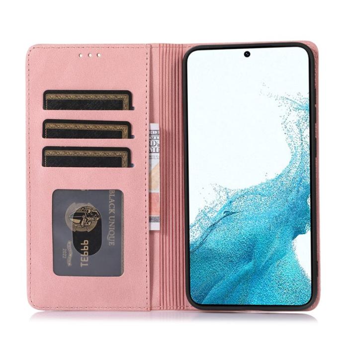 OEM - Samsung Galaxy A35 5G Fodral Magnetisk Stängning Äkta Läder - Roséguld