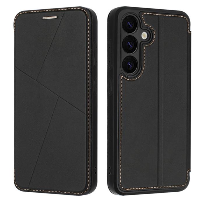 OEM - Samsung Galaxy A35 5G Fodral Magnetisk Stängning Äkta Läder - Svart