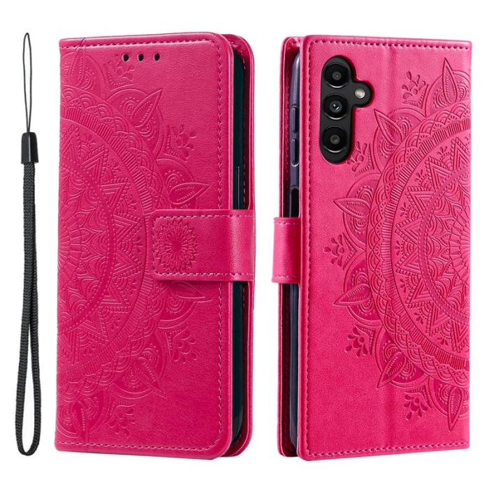 OEM - Samsung Galaxy A35 5G Fodral Mandala Mönster PU Läder - Rosa