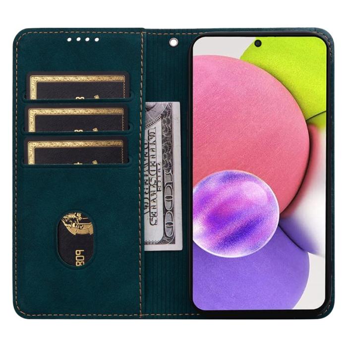 OEM - Samsung Galaxy A35 5G Fodral Mönster Konstläder - Grön
