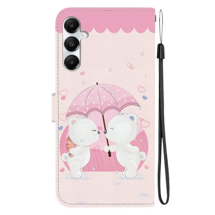 OEM - Samsung Galaxy A35 5G Fodral Mönstertryck Äkta Läder Flip - Tecknad Par Björn