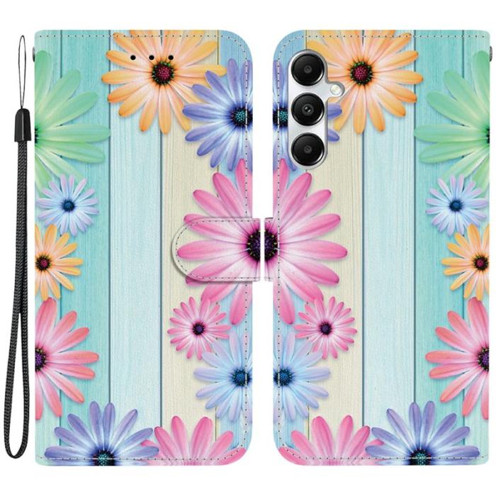 OEM - Samsung Galaxy A35 5G Fodral Mönstertryck Anti-Drop Äkta Läder - Solros