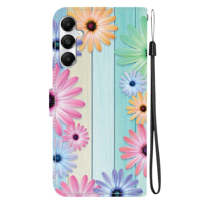 OEM - Samsung Galaxy A35 5G Fodral Mönstertryck Anti-Drop Äkta Läder - Solros