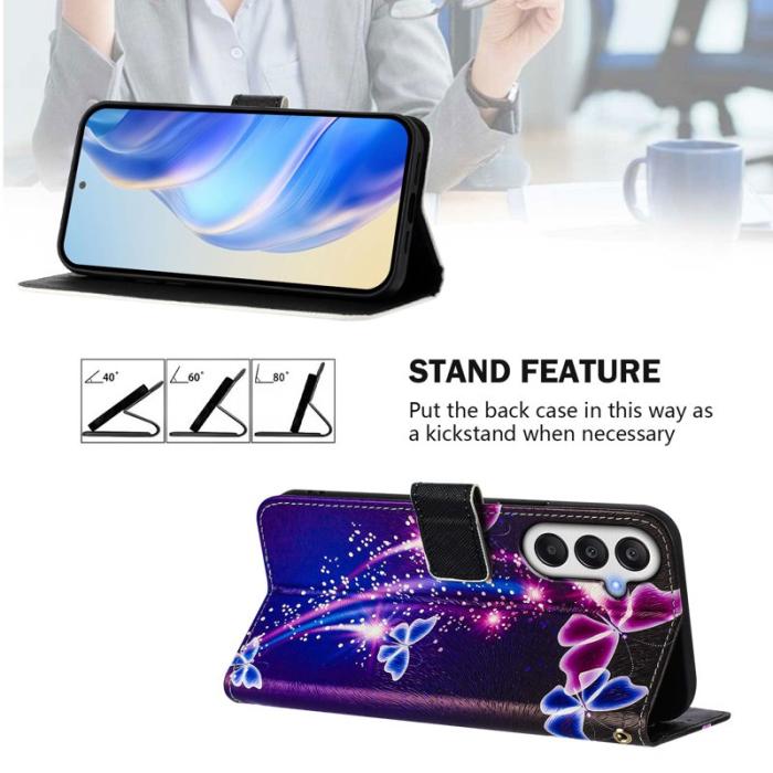 OEM - Samsung Galaxy A35 5G Fodral Mönstertryck PU Läder - Brandfjäril