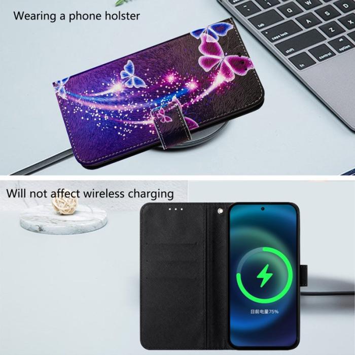 OEM - Samsung Galaxy A35 5G Fodral Mönstertryck PU Läder - Brandfjäril