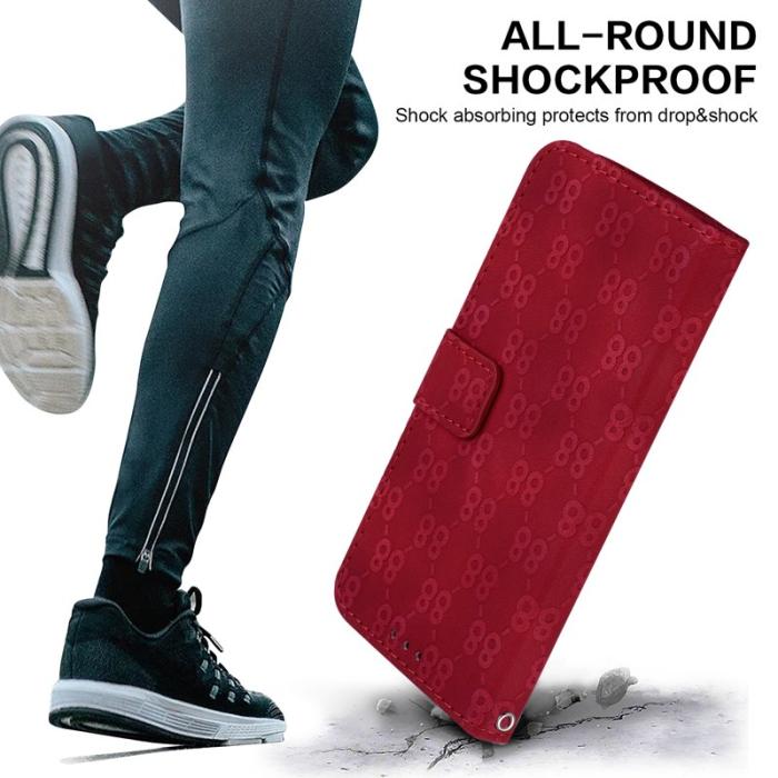 OEM - Samsung Galaxy A35 5G Fodral PU Läder Dubbel 8-Form - Röd