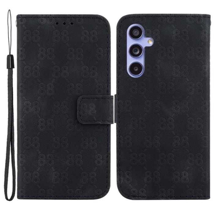 OEM - Samsung Galaxy A35 5G Fodral PU Läder Dubbel 8-Form - Svart