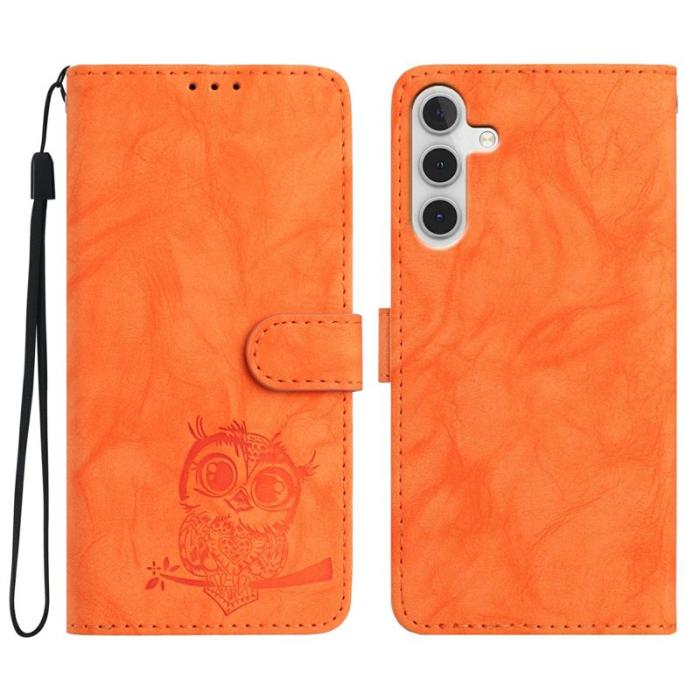 OEM - Samsung Galaxy A35 5G Fodral PU Läder Med Handrem - Orange